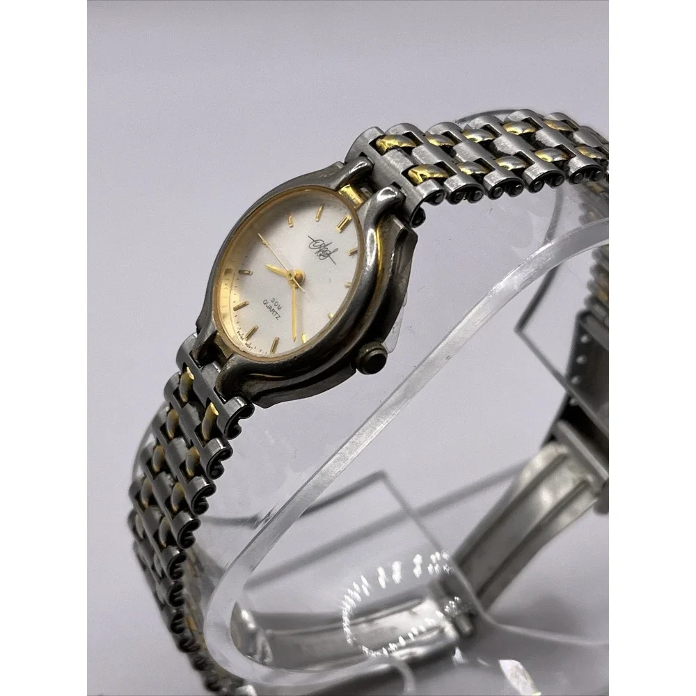 AES Women's Swiss Two Tone Quartz Watch WR 30M-‎ New Battery
